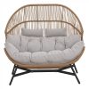 HOLAND rattan dupla kosárfotel bézs