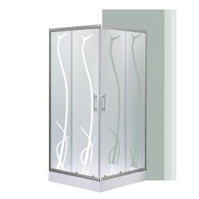   Spirit Bamboo 80x80 cm szögletes zuhanykabin, zuhanytálcával