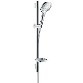   Hansgrohe Raindance Select 120/UnicaS Puro Zuhanyszett 3 funkciós kézizuhannyal, szappantartóval, 65 cm-es zuhanytartó rúddal , króm