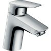 Hansgrohe Logis Mosdócsaptelep 70 egykaros, push-open lefolyógarnitúrával, króm
