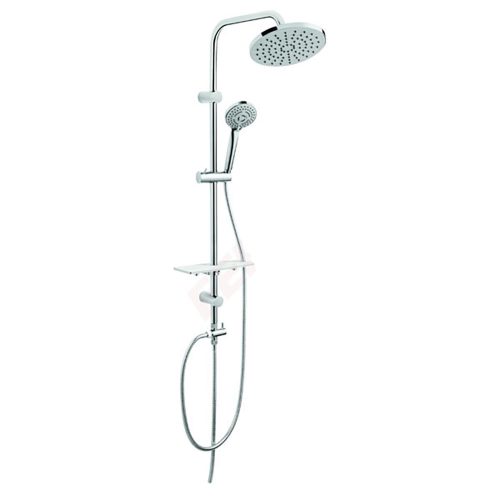 Ferro Rondo Lux Zuhanyszett kézi- és fejzuhannyal, és zuhanytartó rúddal, króm