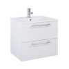 Elita Roma Plus Szett fürdőszobaszekrény, 2 fiókkal, mosdóval (60 cm), Magasfényű fehér