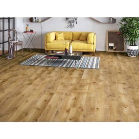 Classen Story PRÉMIUM AQUA WR 4V Roverto Oak oak wheat 12 mm laminált padló, színek: barna, padlófűtéshez alkalmazható.