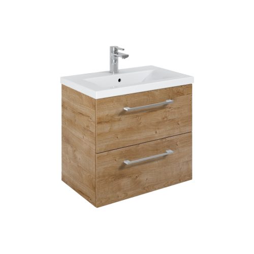 Elita Roma Plus Szett kompakt fürdőszobaszekrény, 2 fiókkal, mosdóval (60 cm), Canela oak színben