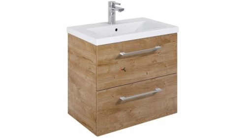 Elita Roma Plus Szett fürdőszobaszekrény, 2 fiókkal, mosdóval (60 cm), Canela oak színben