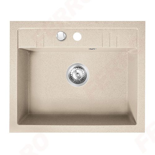 Ferro Mezzo II 1 medencés csepptálcás gránit mosogató 58x48 cm, homok