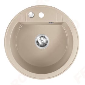   Ferro Mezzo II kör gránit mosogató 1-medencés, átmérő 51 cm, homok