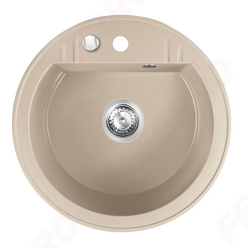 Ferro Mezzo II kör gránit mosogató 1-medencés, átmérő 51 cm, homok