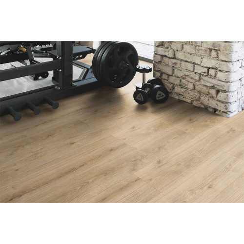 Kaindl CLASSIC Eiche Oak Evoke Classic 8 mm laminált padló, színek: barna (világos), szürke, barna, fehér, padlófűtéshez alkalmazható.