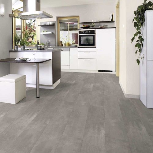 Kaindl CLASSIC AQUA Beton Concrete Art Pearlgrey 8 mm kőhatású laminált padló, színek: szürke, barna (világos), barna, barna (sötét), padlófűtéshez alkalmazható.