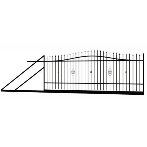 Polbram Emma tolókapu balos 4m, 1,2-1,5m magas, RAL 9005 fekete