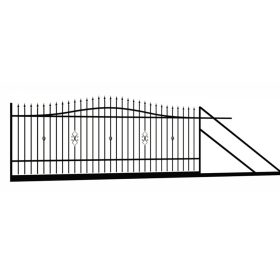   Polbram Emma tolókapu jobbos 4m, 1,2-1,5m magas, RAL 9005 fekete