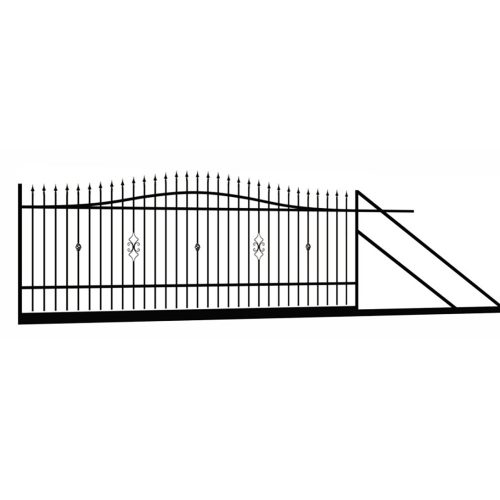 Polbram Emma tolókapu jobbos 4m, 1,2-1,5m magas, RAL 9005 fekete