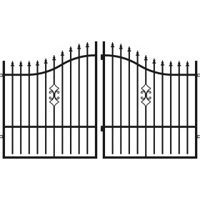   Polbram Emma Dupla szárnyas kapu 4m, 1,2-1,5m magas, RAL 9005 fekete