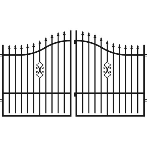 Polbram Emma Dupla szárnyas kapu 3m, 1,2-1,5m magas, RAL 9005 fekete