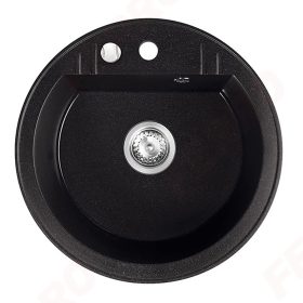   Ferro Mezzo II kör gránit mosogató 1-medencés, átmérő 51 cm, grafit