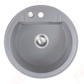   Ferro Mezzo II kör gránit mosogató 1-medencés, átmérő 51 cm, fényes grafit